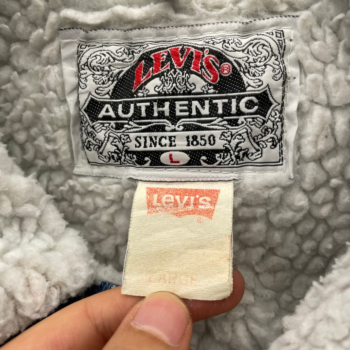 90s 리바이스 라이트 워시드 쉐르파 데님 자켓 상품이미지9