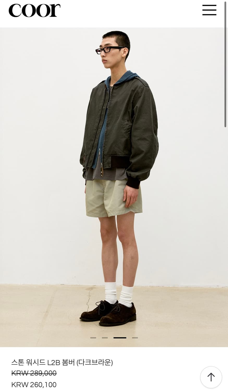 쿠어 스톤 워시드 L2B 봄버 (다크브라운) M 상품이미지2