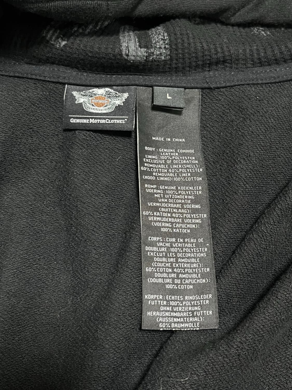 Harley davidson 무지 후드집업 L 상품이미지5