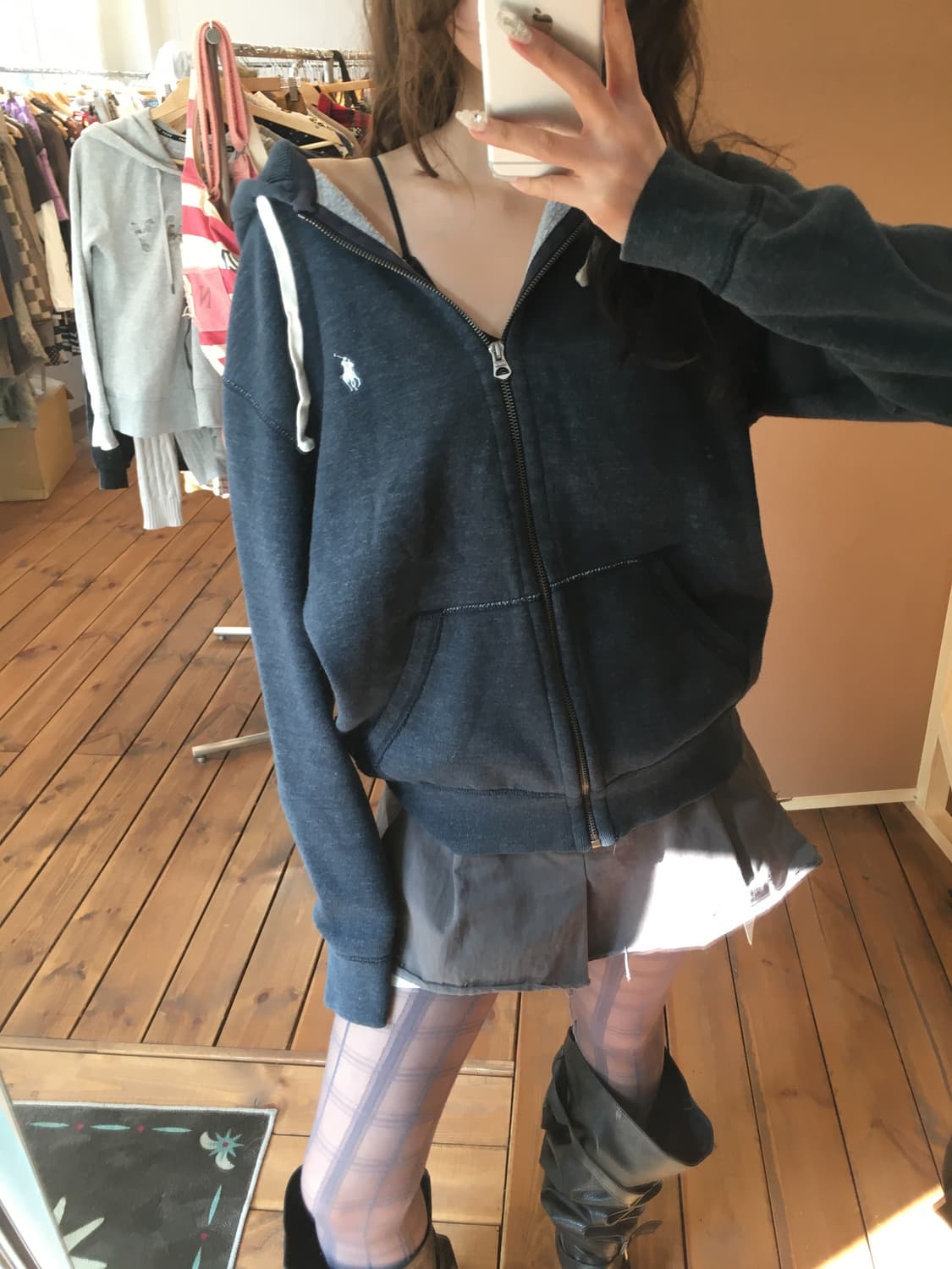 폴로 블루 후드집업 상품이미지1