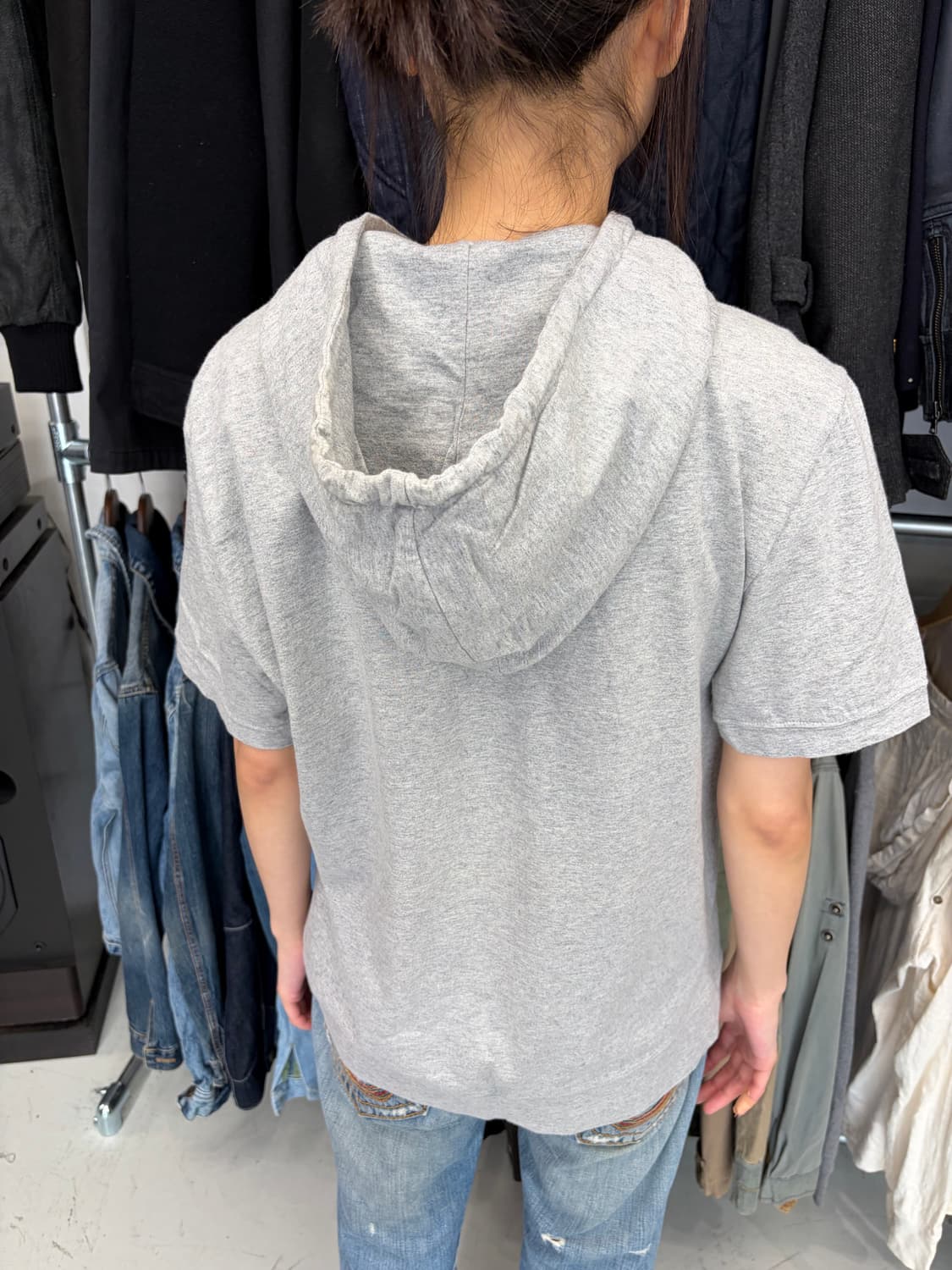 RU JEANS  로고 반팔 후드 티 상품이미지2