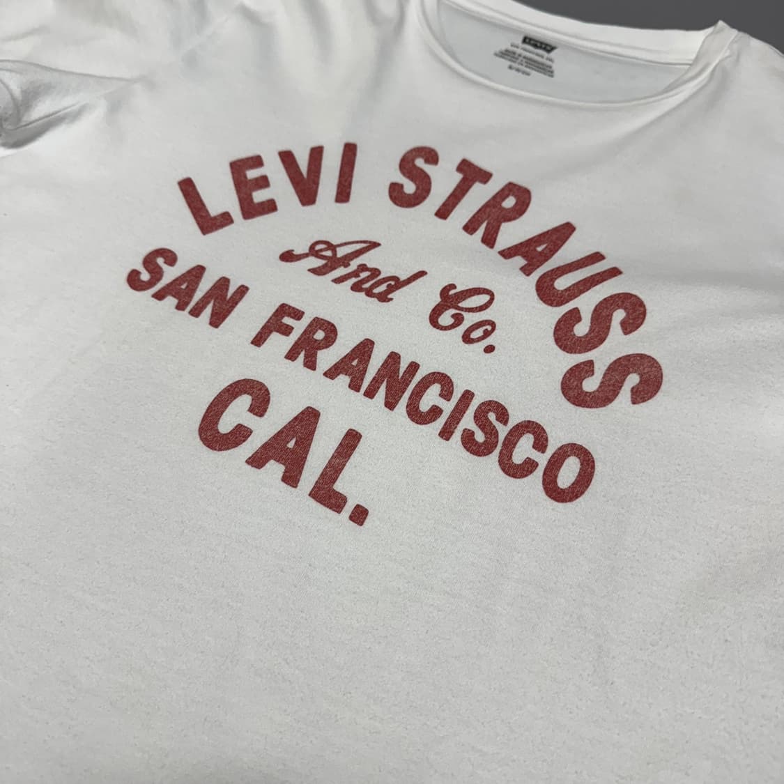 리바이스(Levi's) 화이트 스펠아웃 빈티지 프린트 코튼 크루넥 반팔 상품이미지4