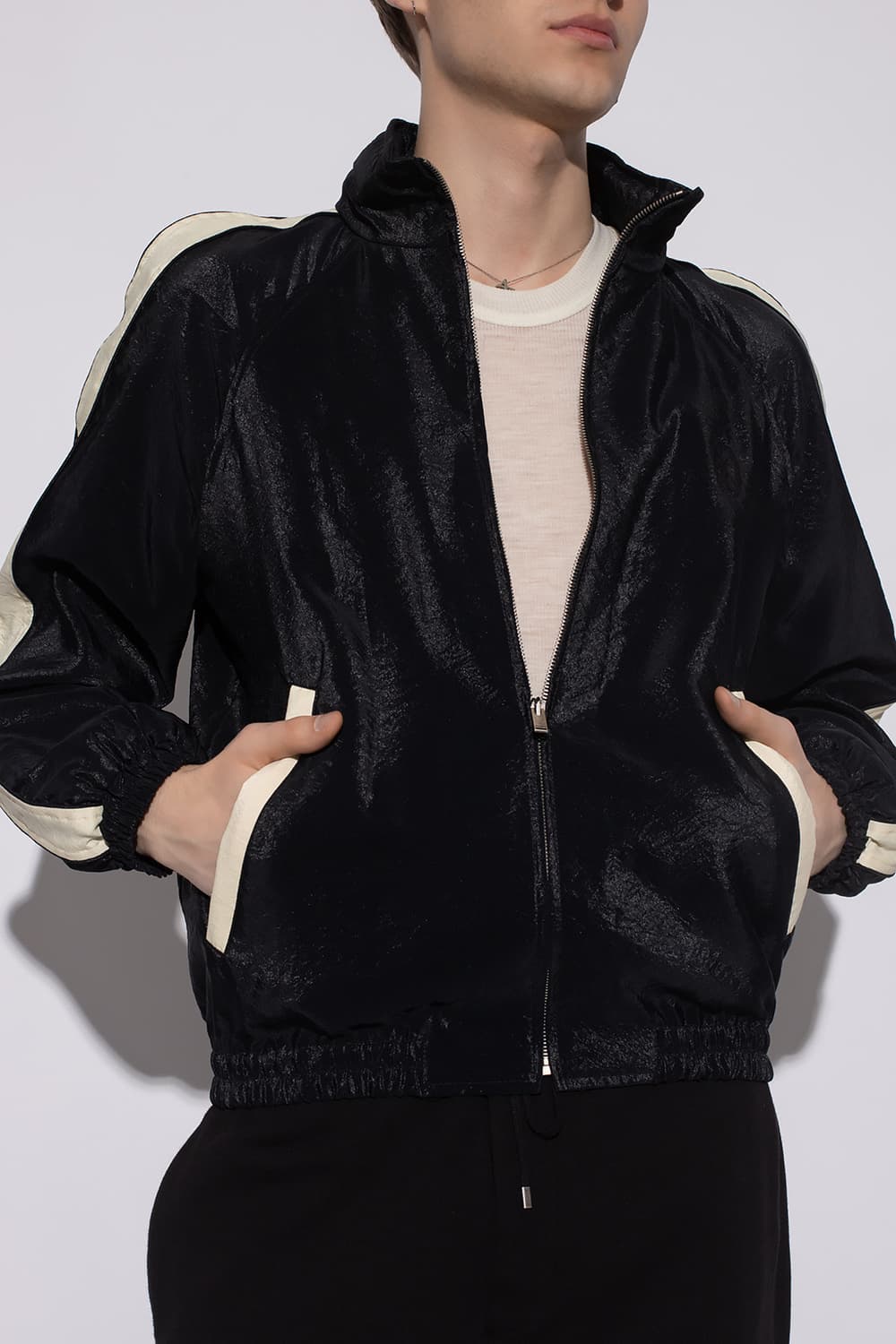 생로랑 로고 트랙 블루종 자켓 46 상품이미지1