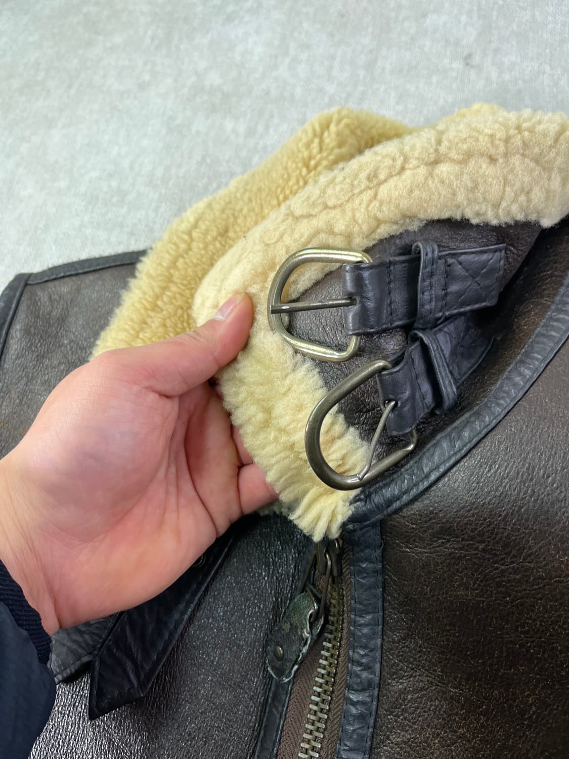 100 90s 미군 USA B-3 양털 무스탕 조끼 상품이미지4