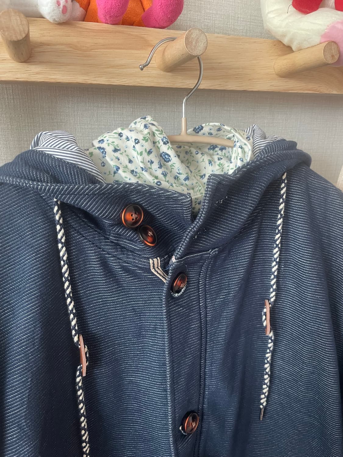 모리걸 빈티지 네이비 후드 자켓 💙🤎🖤 상품이미지3