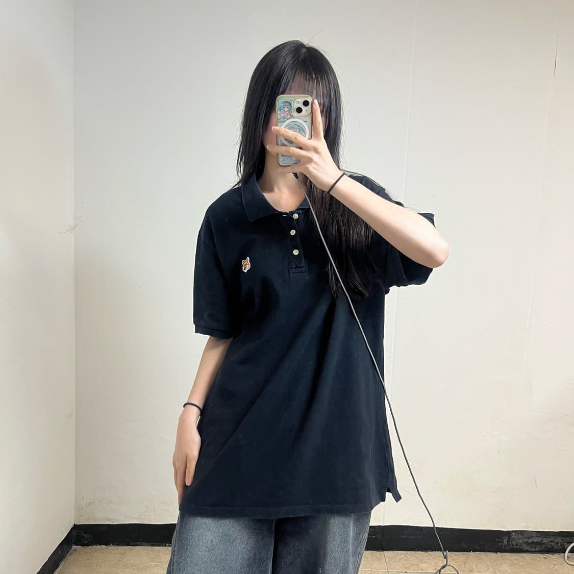 Maison Kitsuné Black Collar T-Shirt 상품이미지1