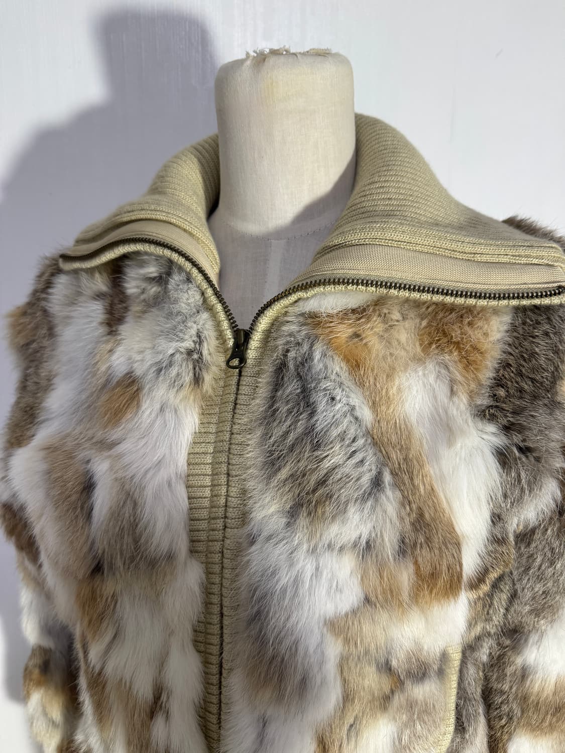 빈티지 래빗퍼 하이넥 니트집업 y2k goa 상품이미지5