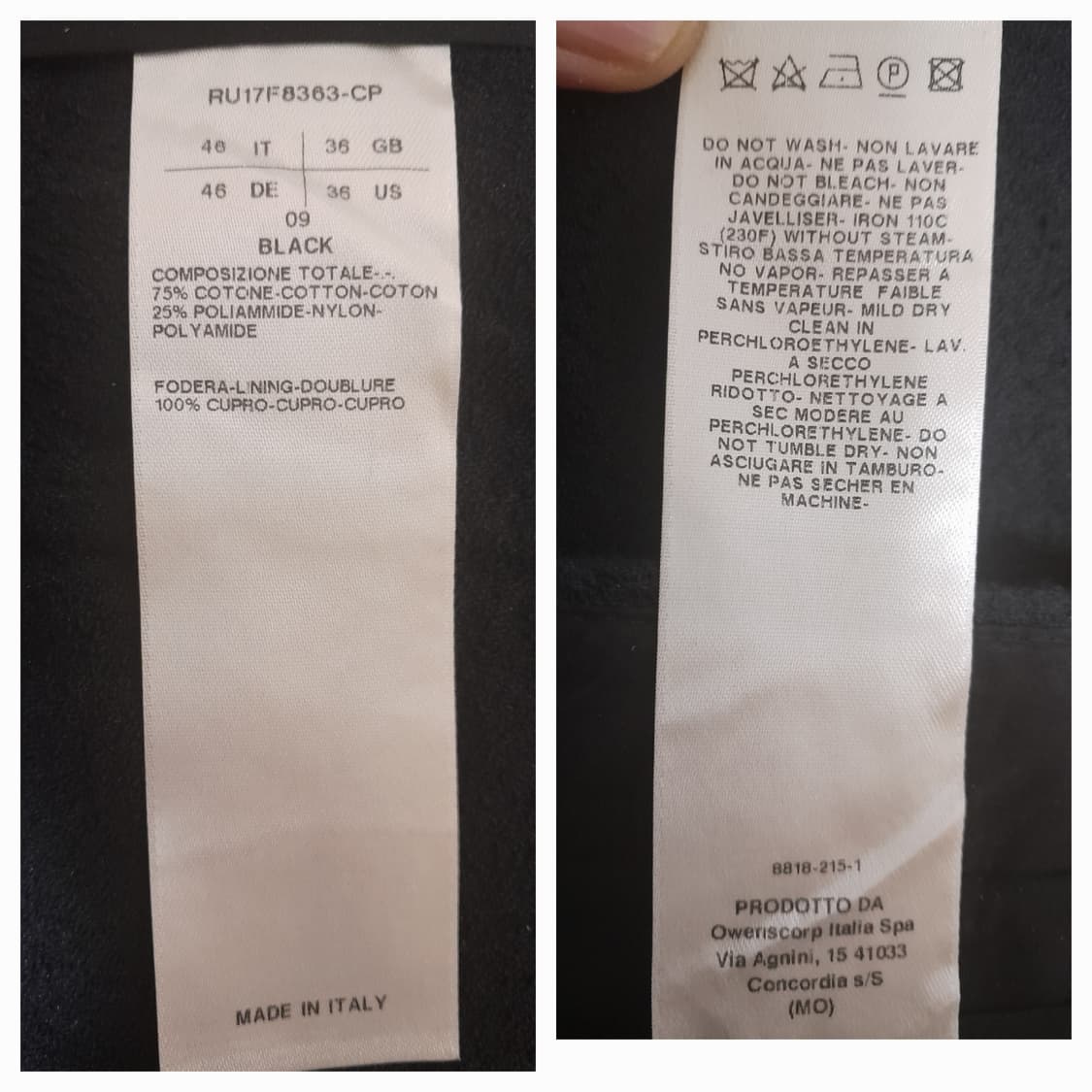 릭오웬스 블랙 면나일론 크롭팬츠 46/30"~31" 상품이미지8