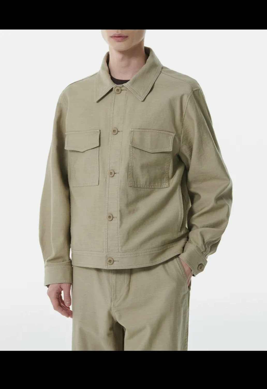 무신사 백 사틴 오피서 재킷 베이지 상품이미지3