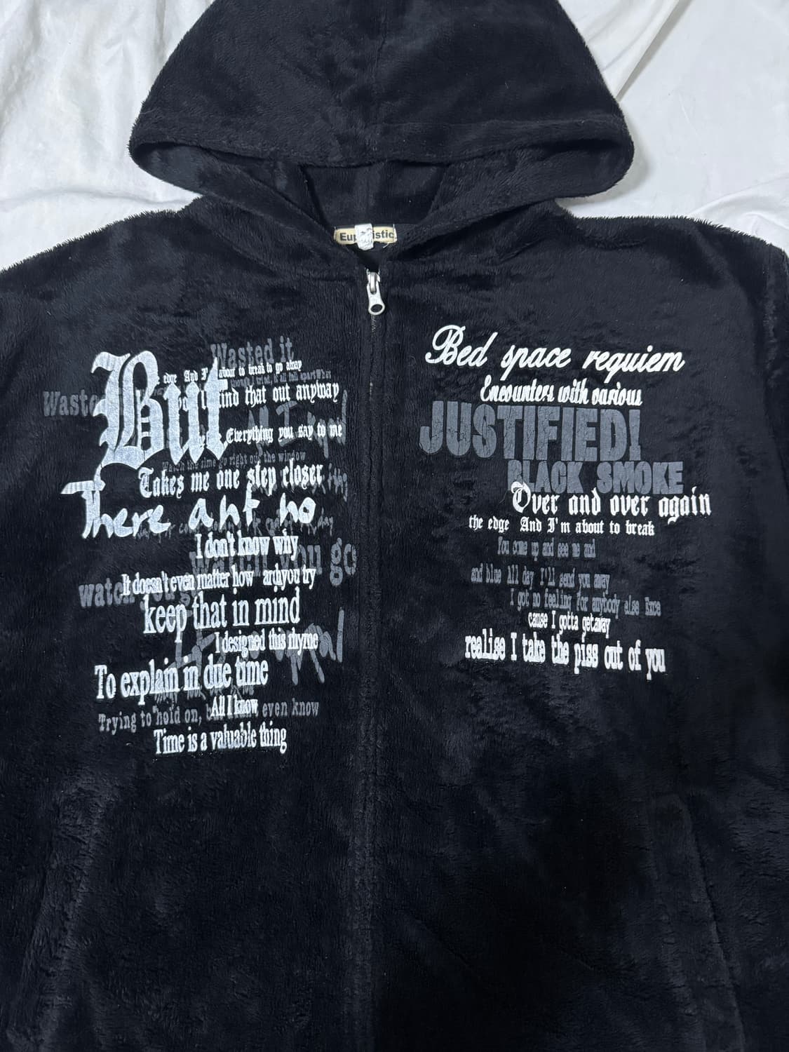 빈티지 레터링 플리스 후드집업 y2k 펑크 상품이미지3