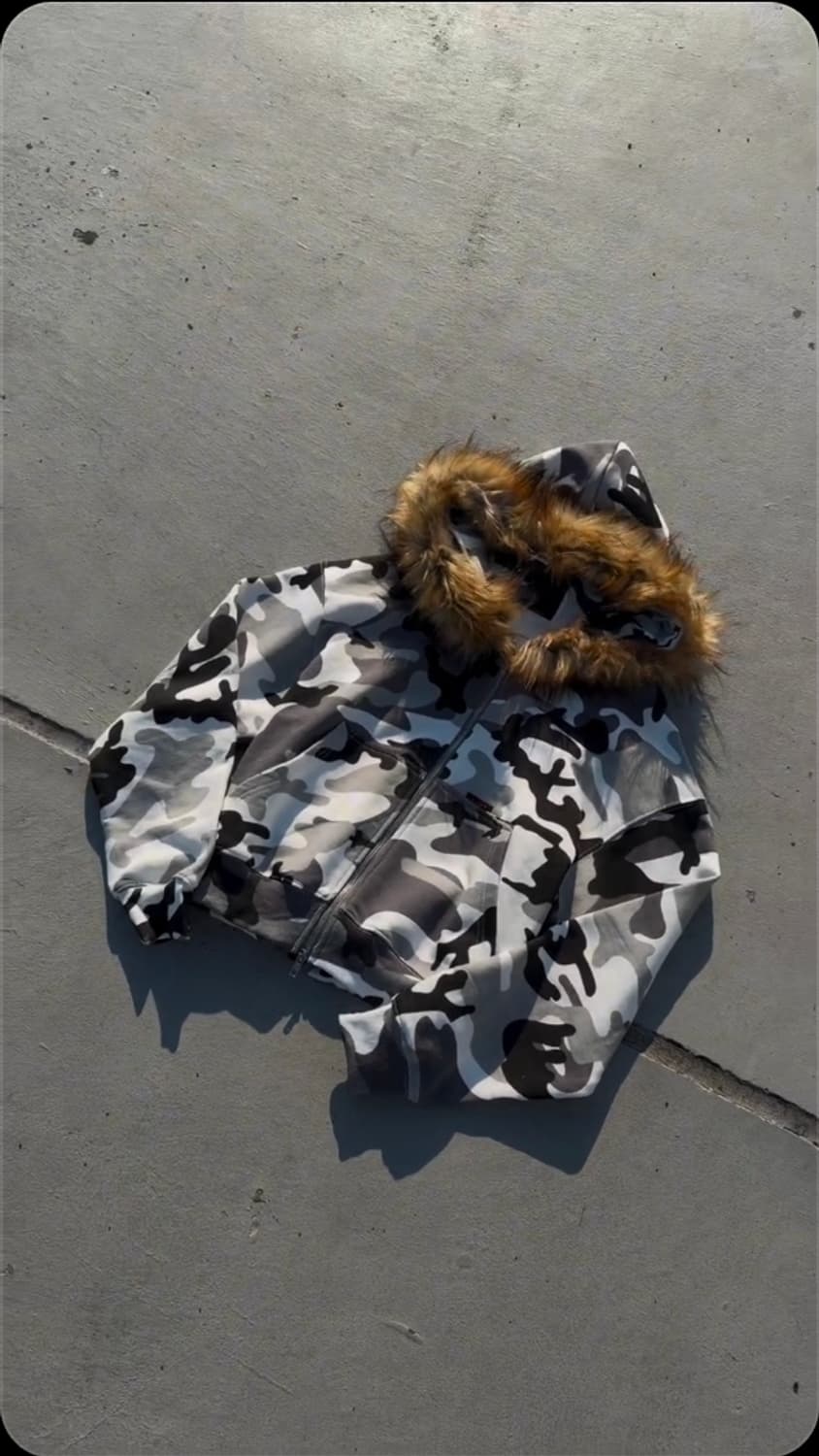 9/s project fur zip up hoodie snow camo 상품이미지1