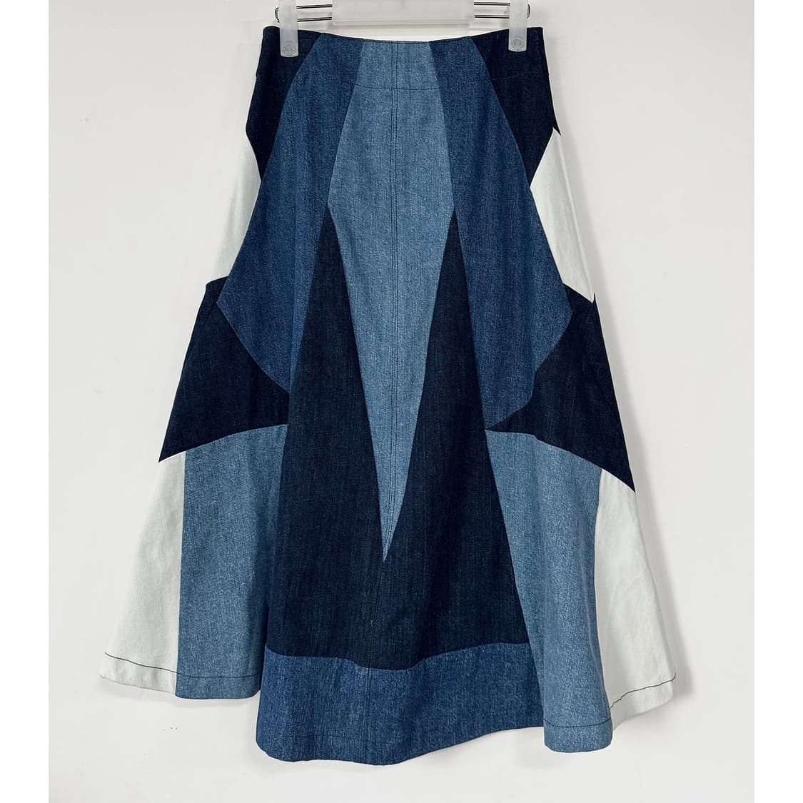 마쥬 패치워크 데님 미디 스커트 상품이미지7