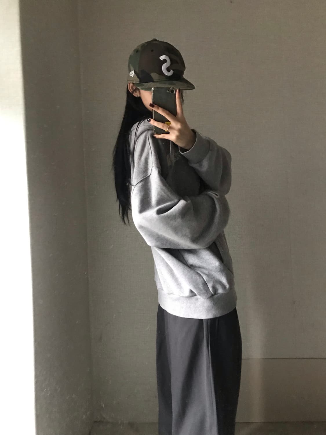 노페 그레이 오버핏 후드집업 상품이미지3