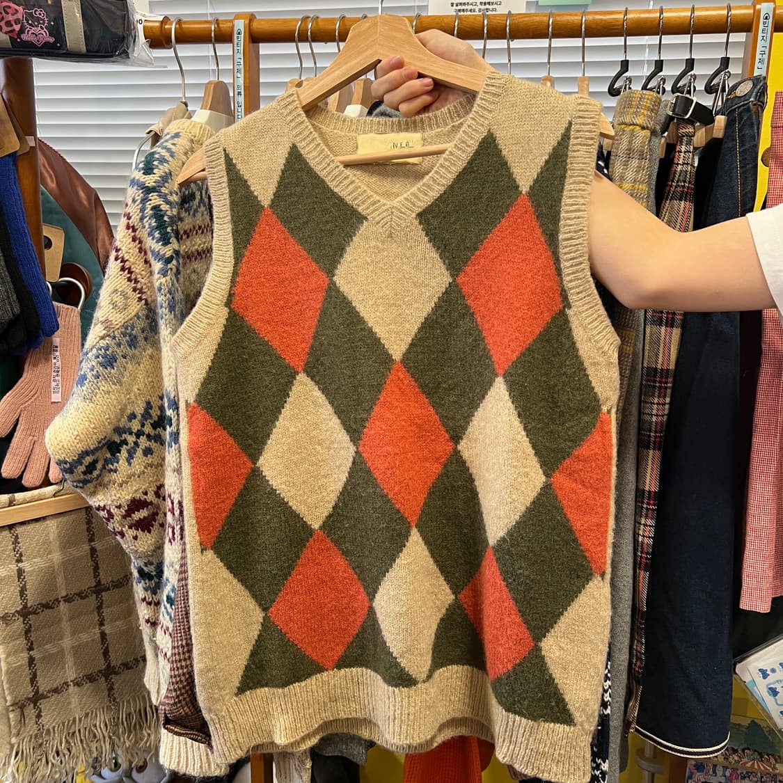 [Japanese Vintage] 아가일 니트 베스트 상품이미지1