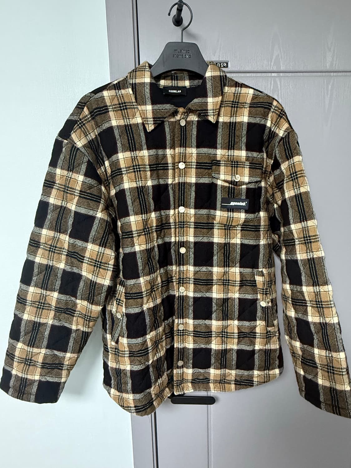 에곤랩 웜 컬러 타탄 퀼티드 셔츠 상품이미지3