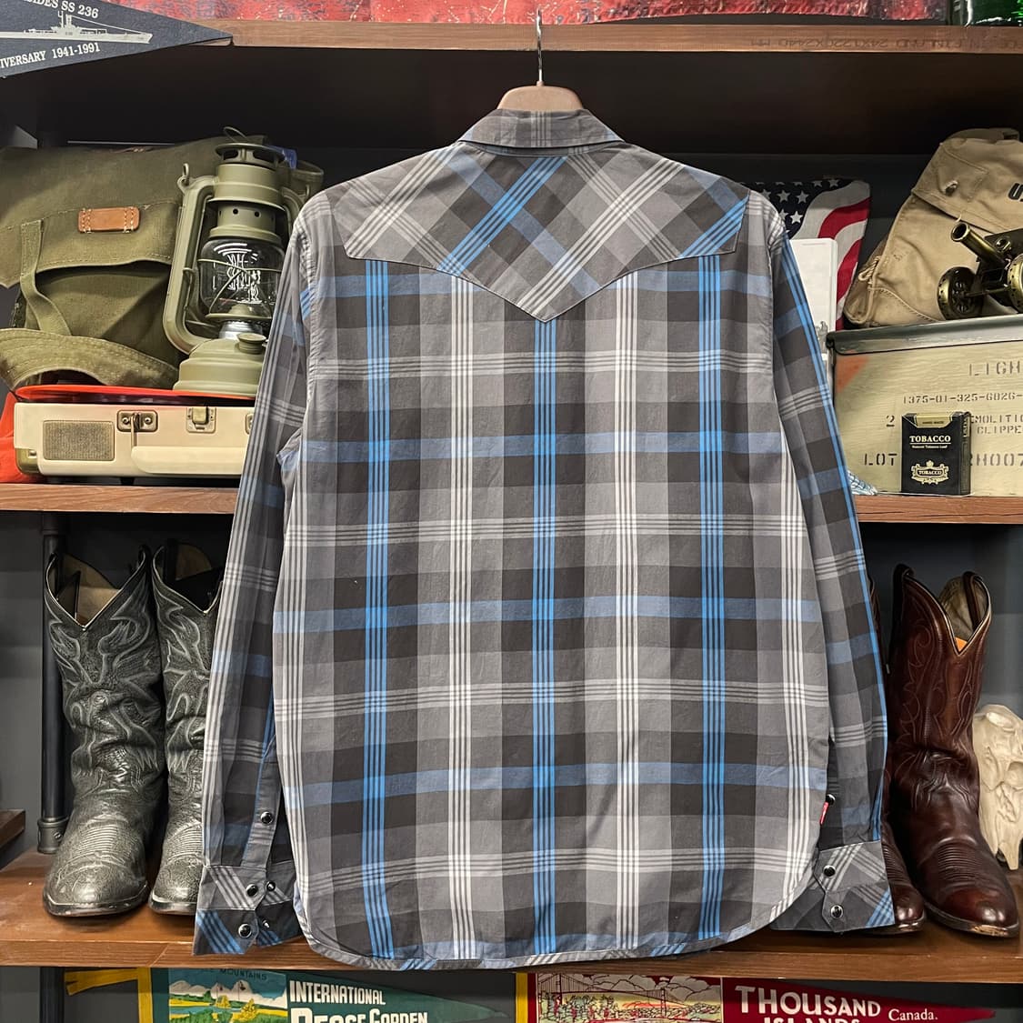 00s 리바이스 웨스턴 펄 스냅 체크 포켓 셔츠 N210 상품이미지2