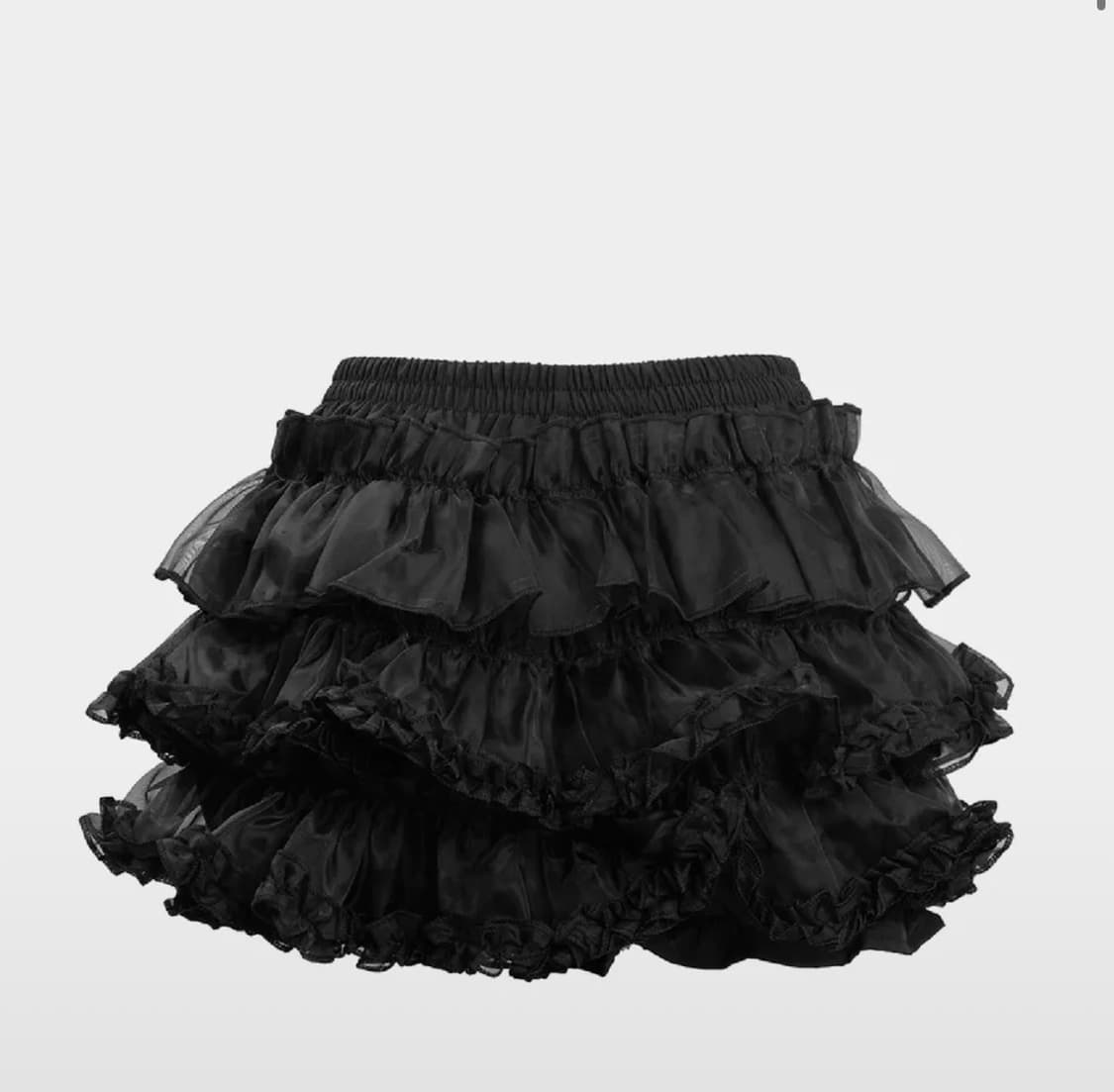 러프넥 튜튜 팬츠 스커트 블랙 상품이미지1