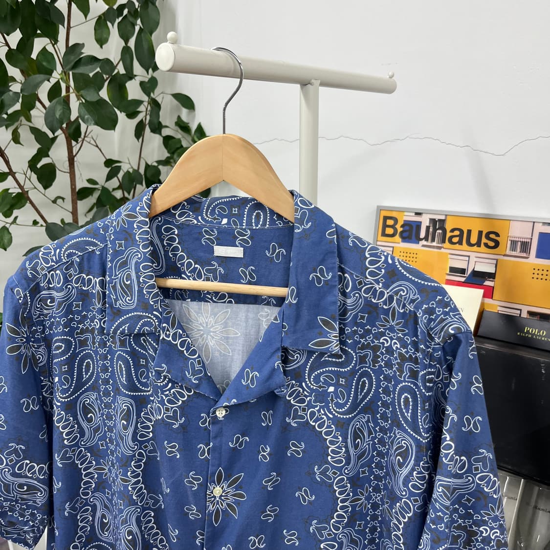 8by yoox 비스코스/코튼 페이즐리 반팔 셔츠 XXL 상품이미지2