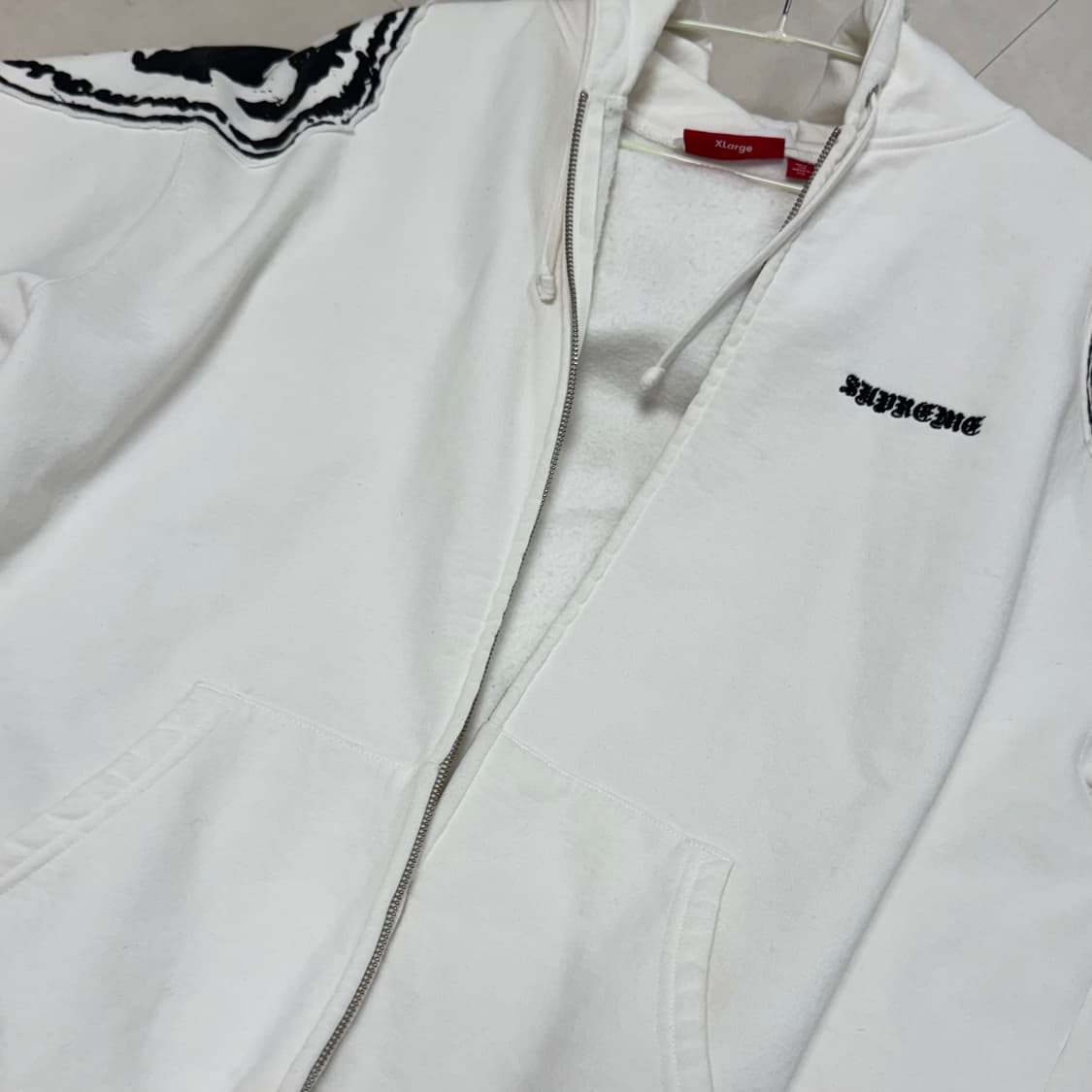 슈프림 윙스 집업 후드 스웨트셔츠 화이트 25FW 상품이미지5