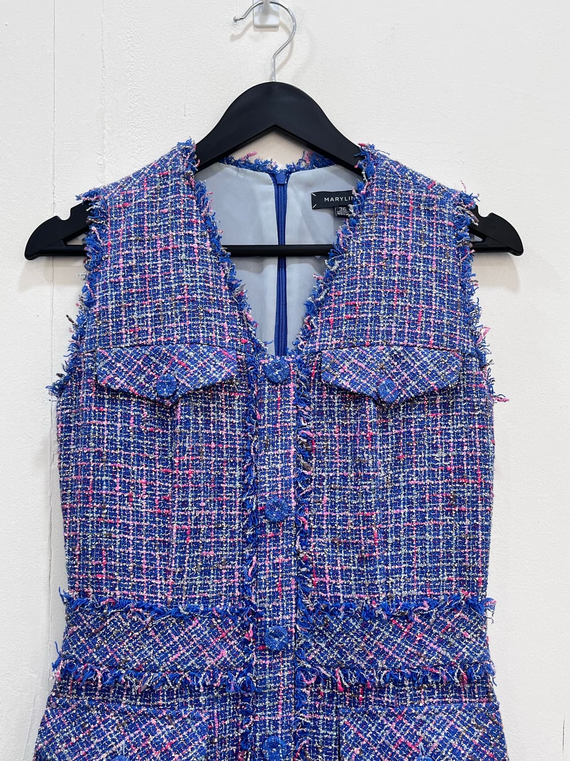 메릴링 Maryling 트위드 포켓 민소매 원피스 36사이즈 상품이미지2