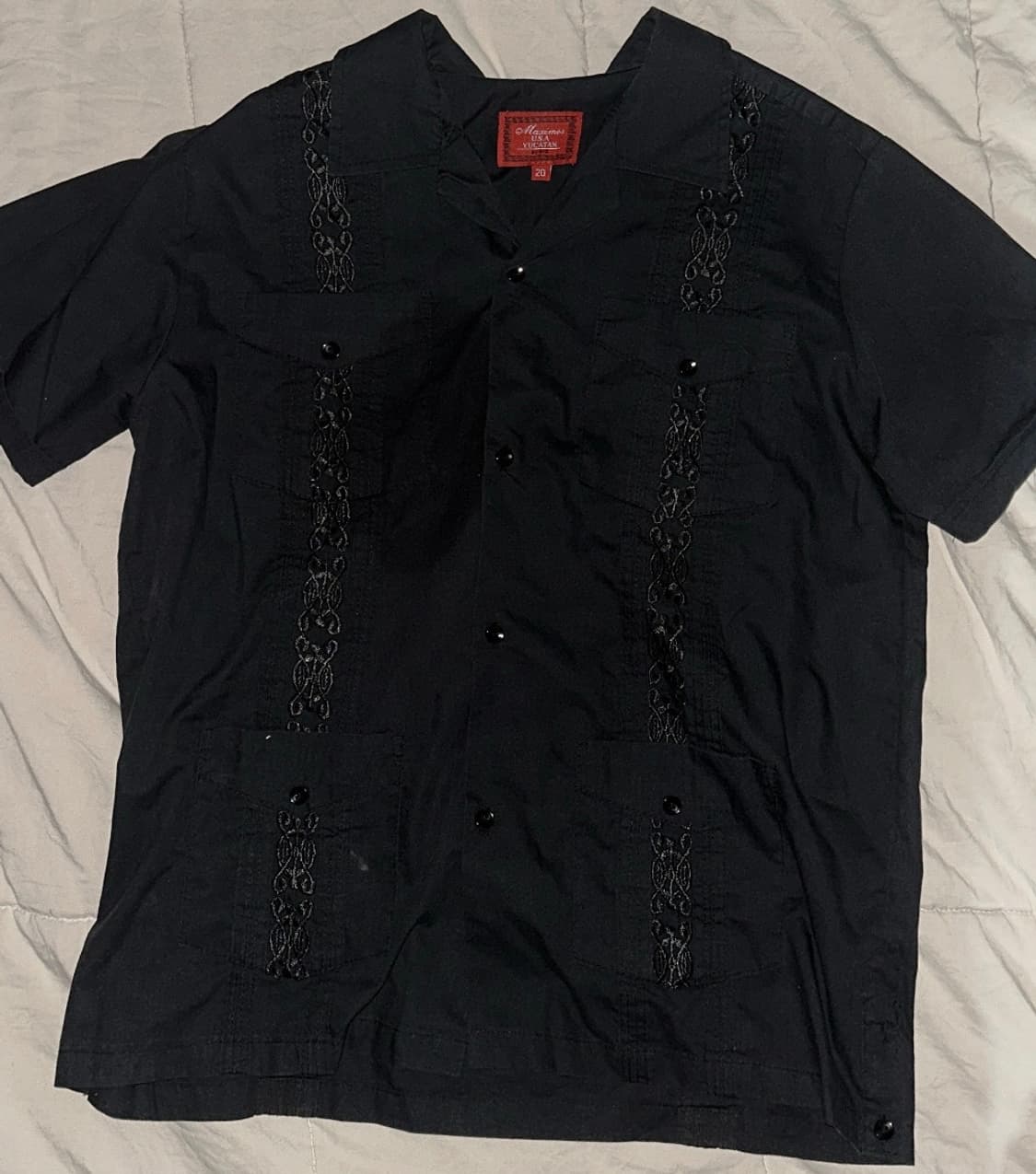 90s maximos usa 빈티지 4포켓 쿠바반팔 셔츠 블랙 상품이미지1