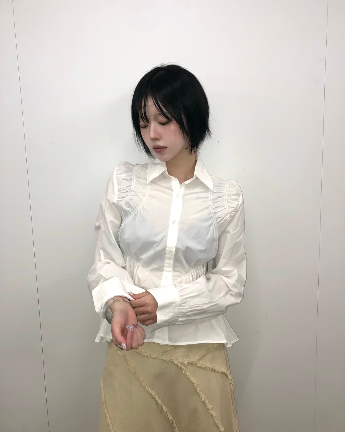 화이트 셔링 셔츠 상품이미지1