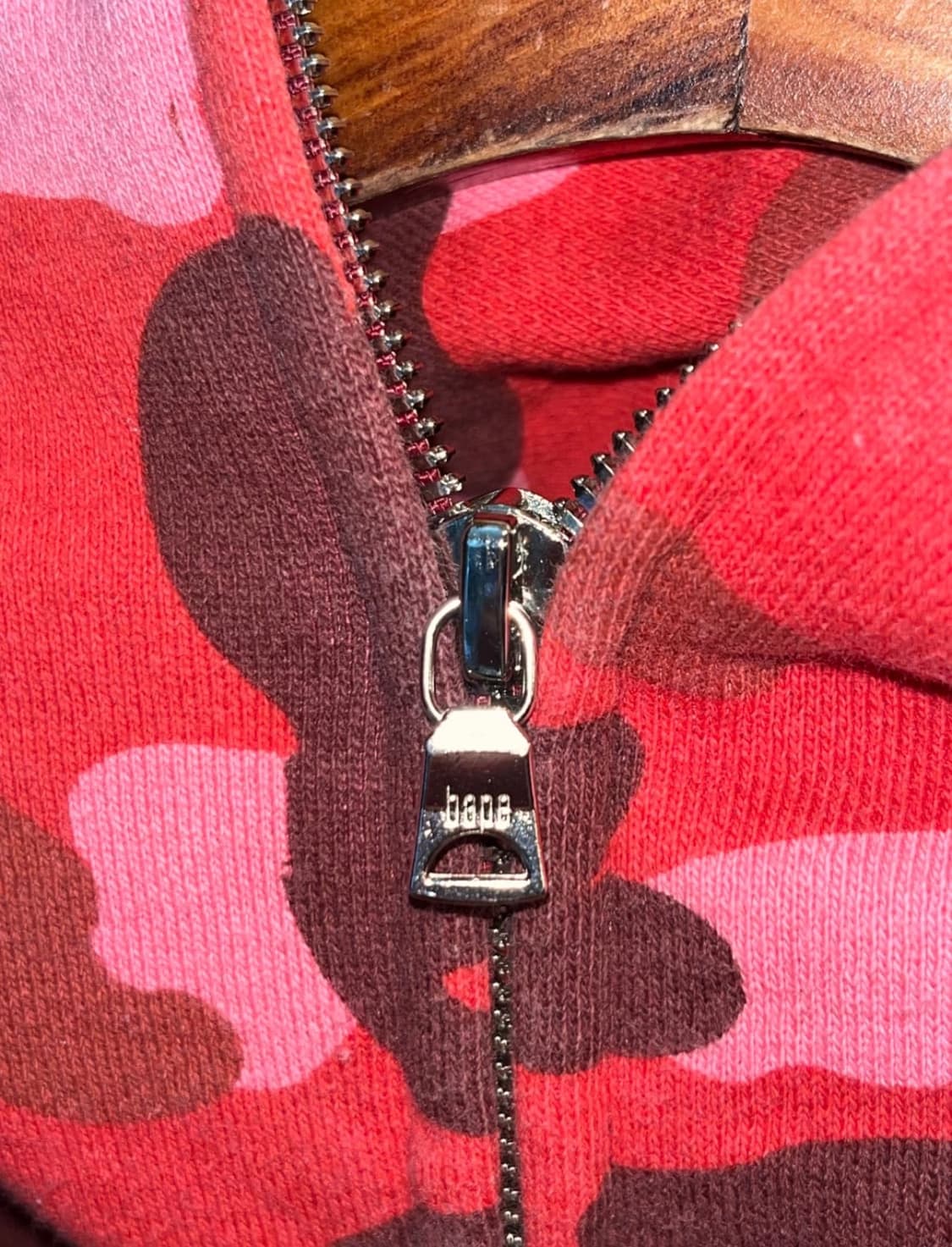 베이프 레드 카모 후드집업 M 상품이미지8