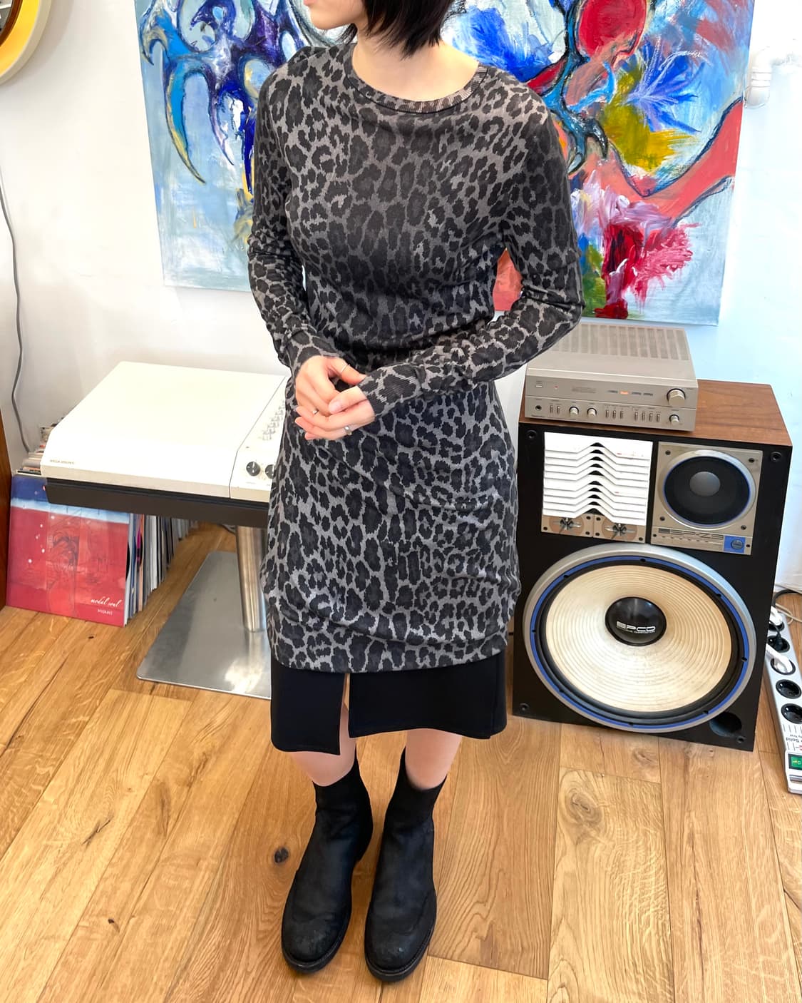 [M] 크리스토퍼케인 레오파드 니트 원피스 상품이미지2