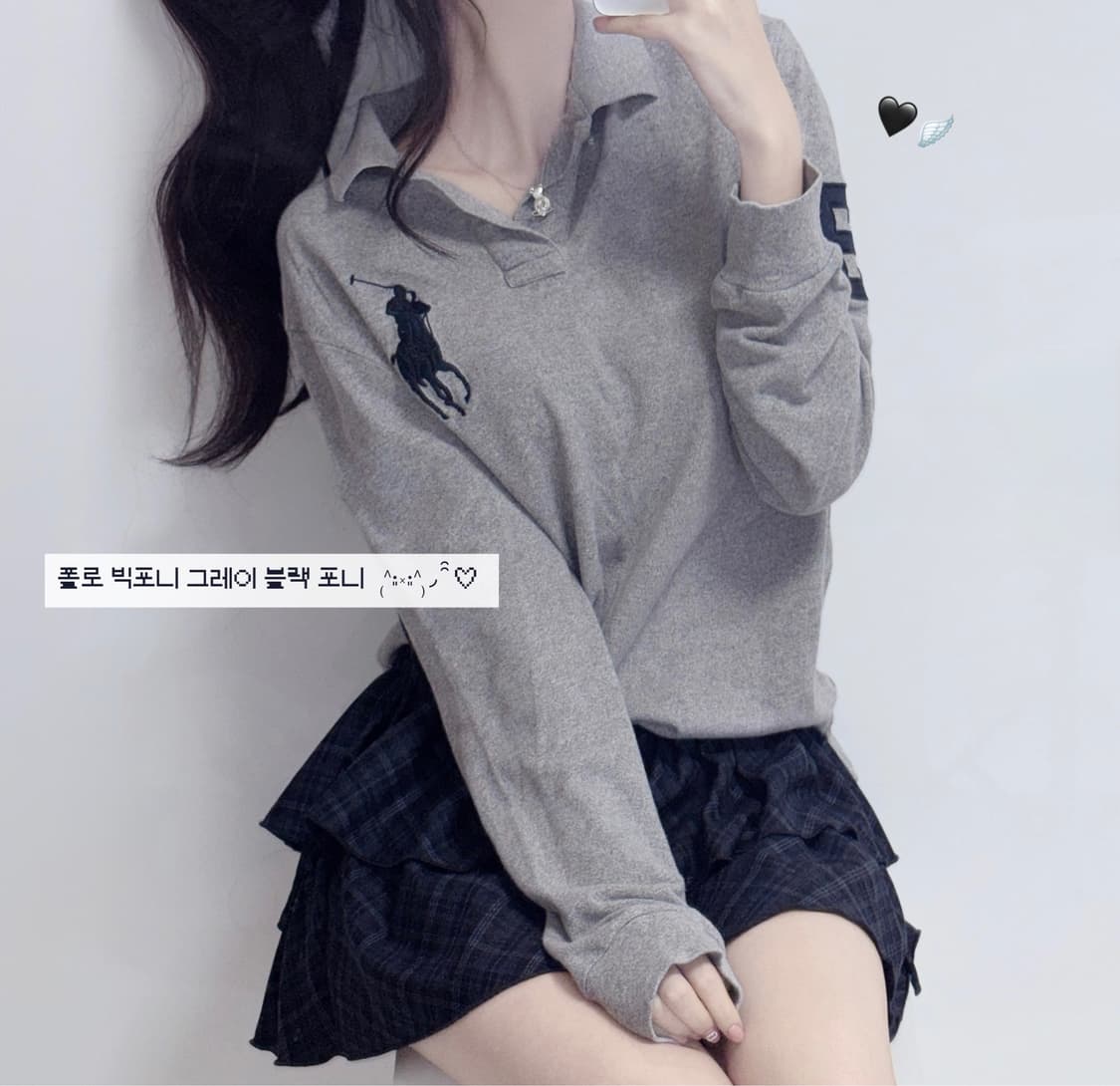 🐰폴로 랄프로렌 빅포니 그레이 PK 긴팔🖤 상품이미지1