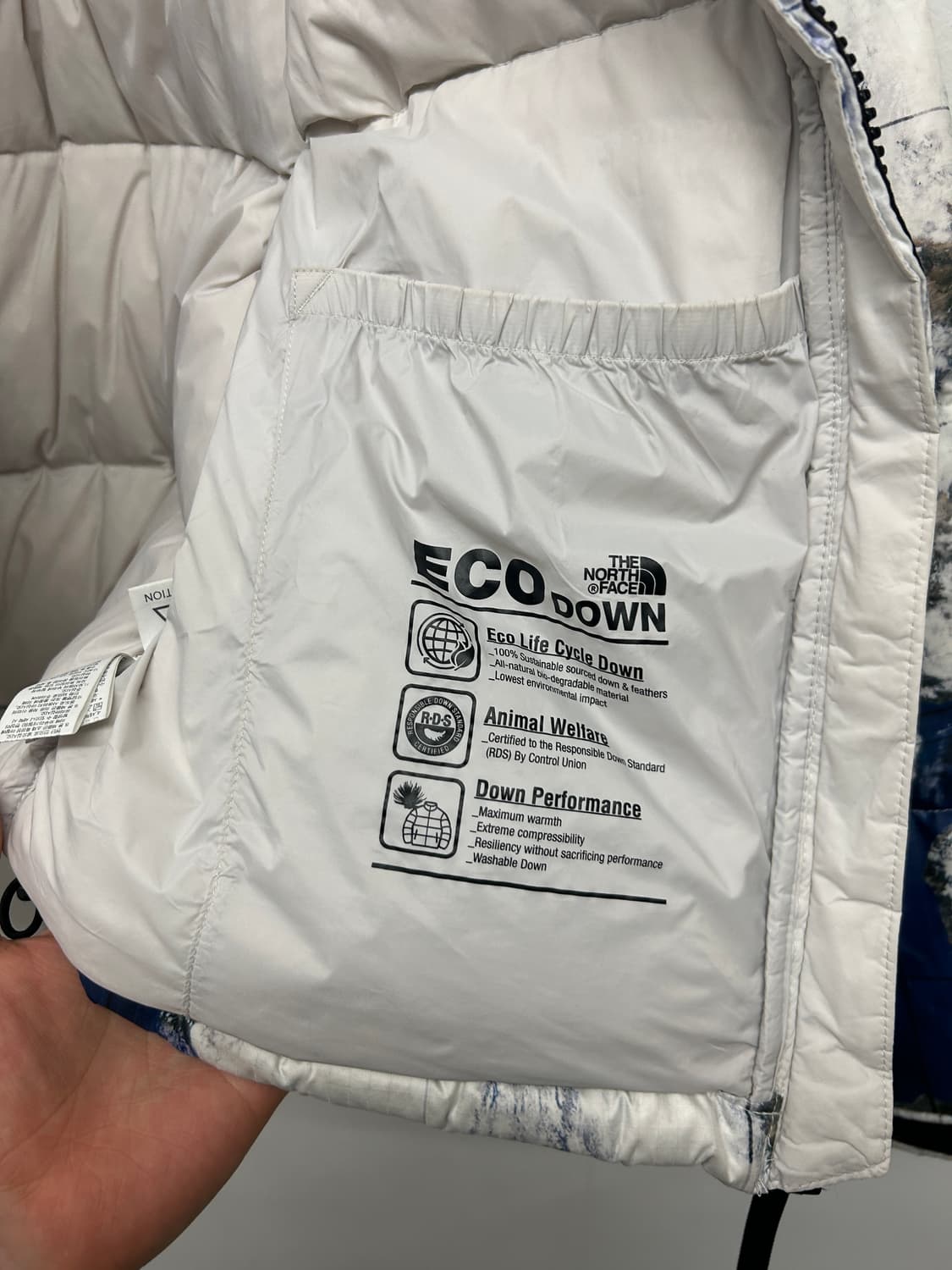 노스페이스 눕시 지구 패턴 패딩 상품이미지4