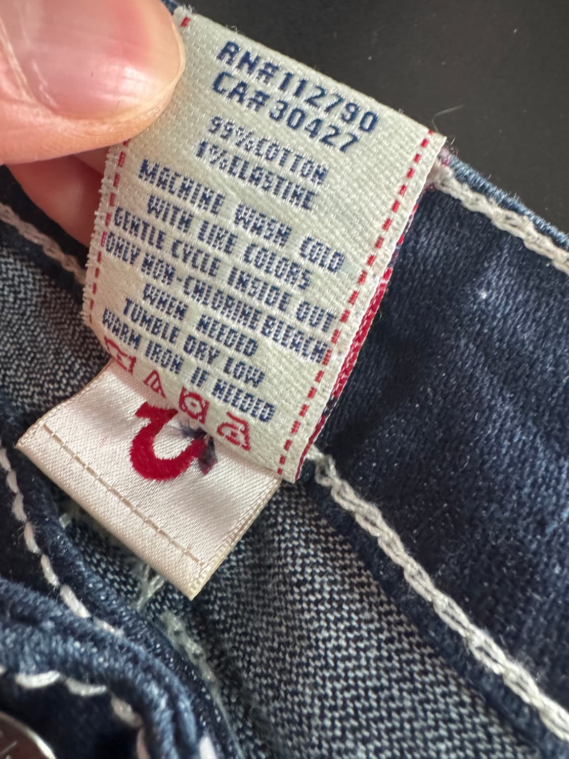 정품!! 여성 트루릴리전 스티치 스키니 데님팬츠 31인치 상품이미지4