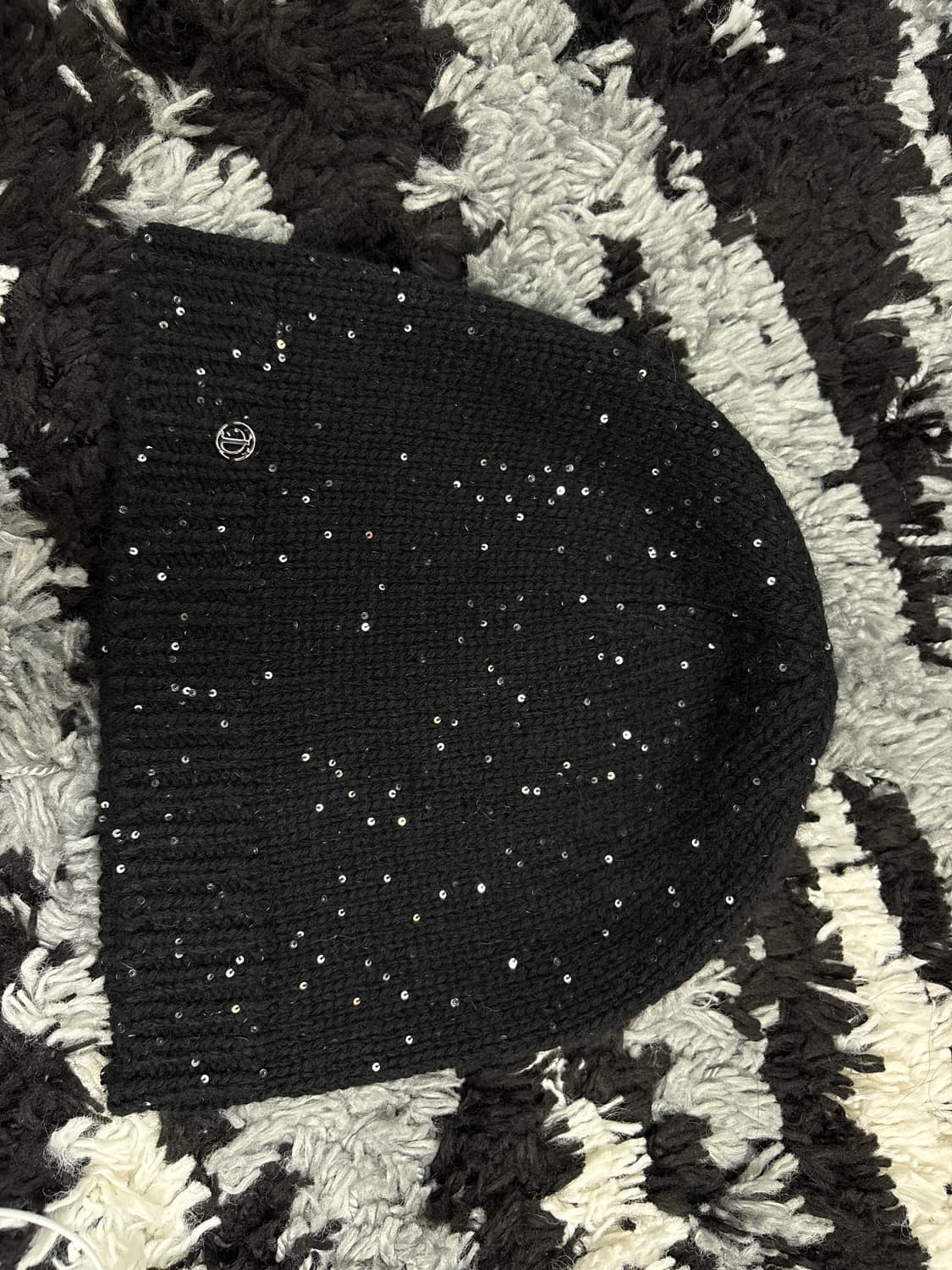 트리밍버드 스팽글 앙고라 비니 블랙 상품이미지2