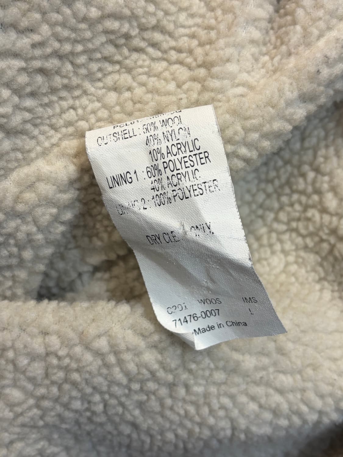 L 리바이스 버튼카라 원포켓 체크 쉐르파 울 자켓 상품이미지8