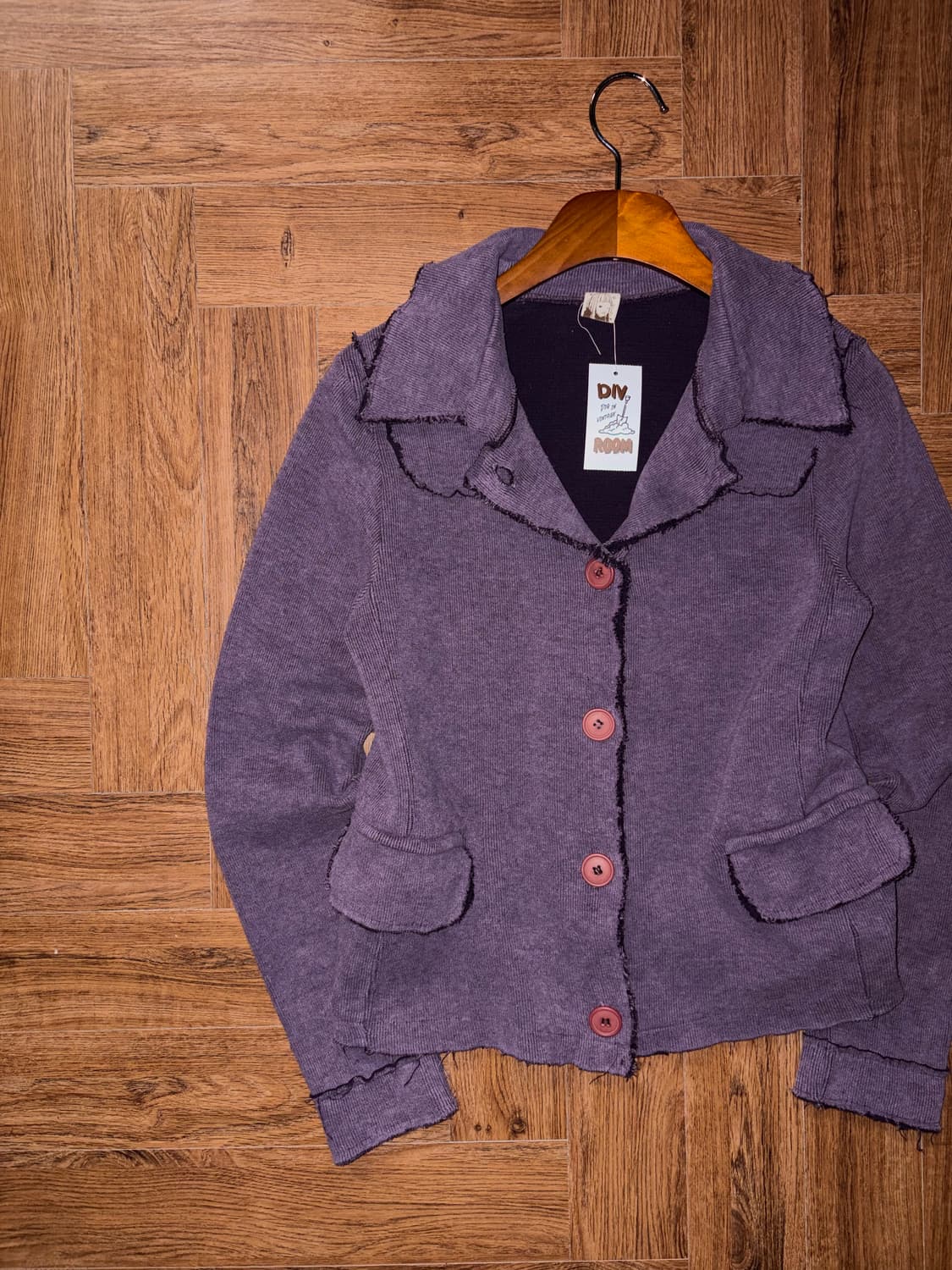 빈티지 퍼플 니트가디건 상품이미지7