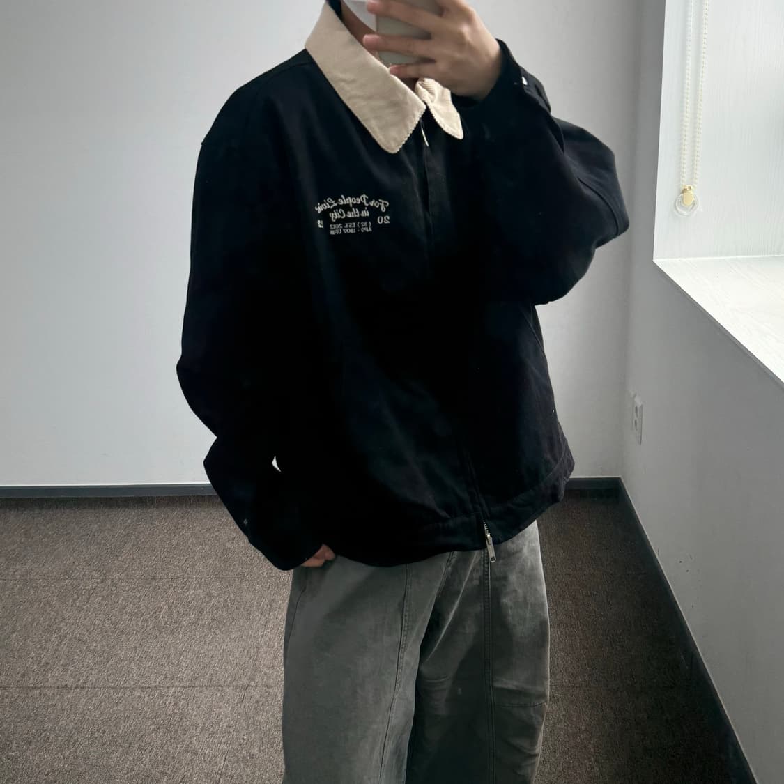 Urbandtype 어반디타입 코듀로이 카라 블랙 자켓 상품이미지2