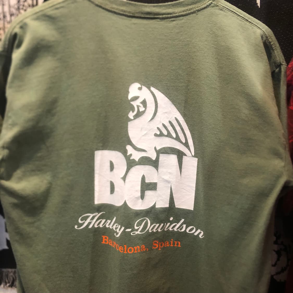 [NO.9] 할리데이비슨 y2k 올리브 반팔 티셔츠 상품이미지4