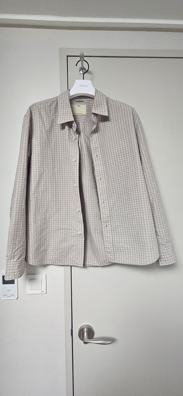 2)포터리 26ss 베이지체크 레귤러 셔츠(1회착) 상품이미지2