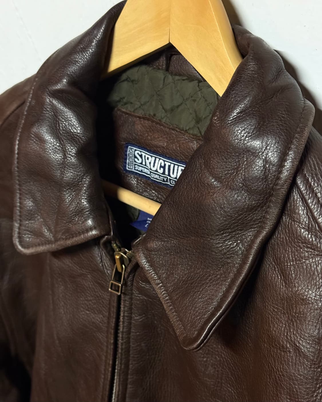 00‘s Structure 레더 봄버 자켓 L 상품이미지2