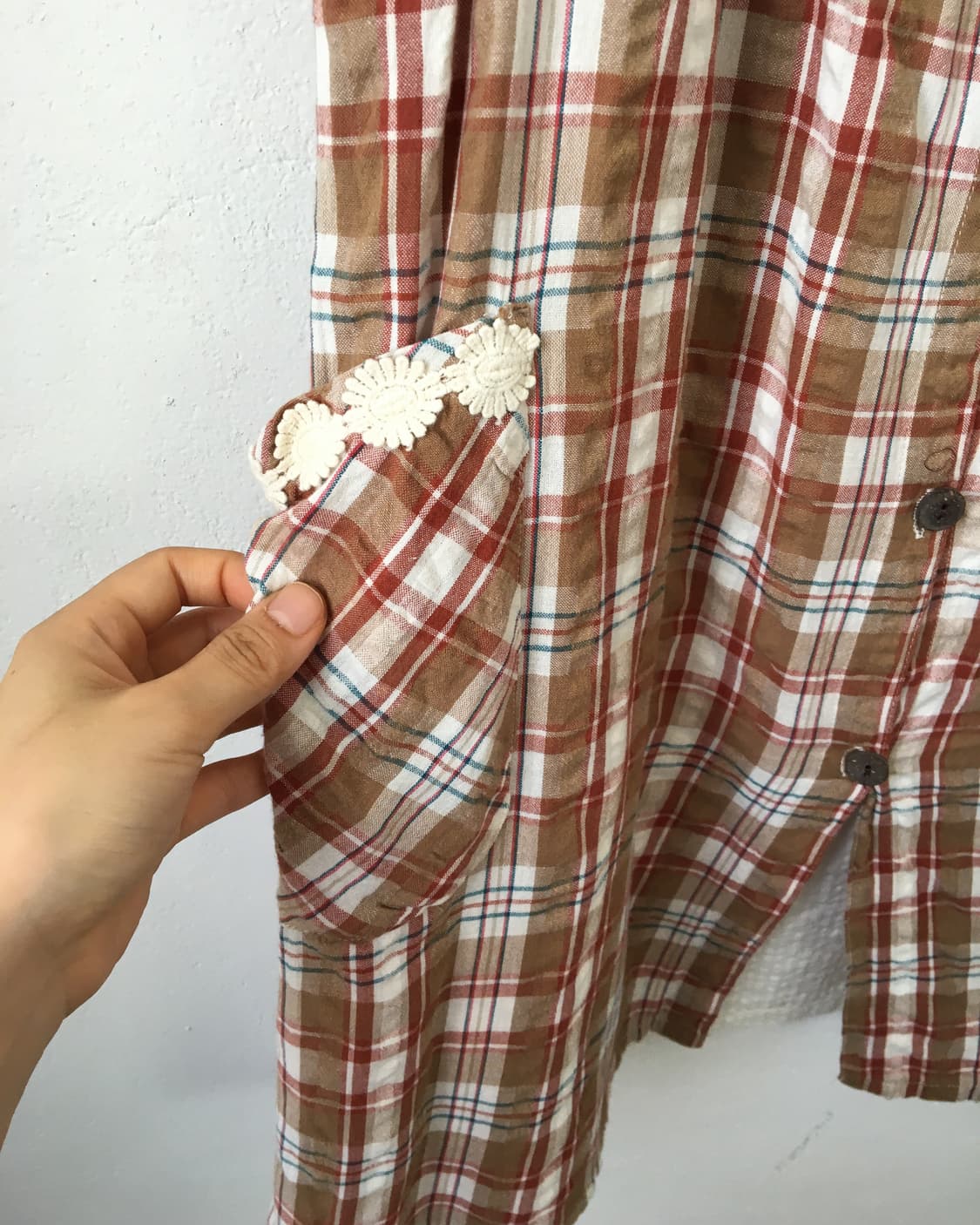 Crochet point check pattern sleeveless 상품이미지5