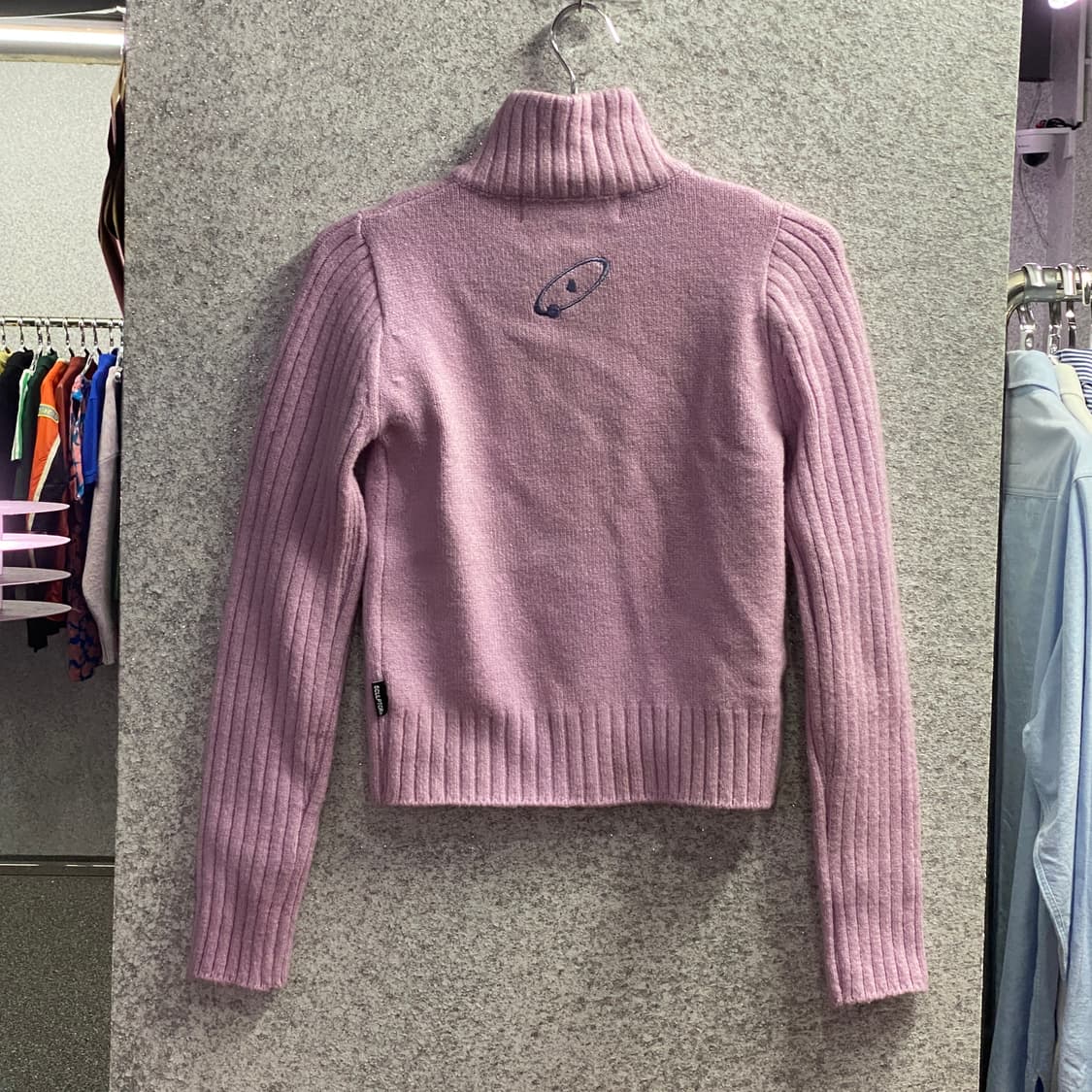 스컬프터 자수 로고 니트 집업 B3195 상품이미지3