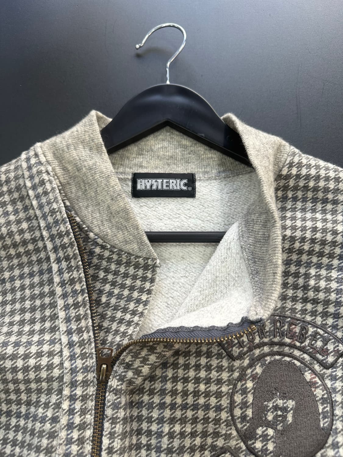 히스테릭글래머 히스걸 사선지퍼 하운드투스 울자켓 상품이미지7