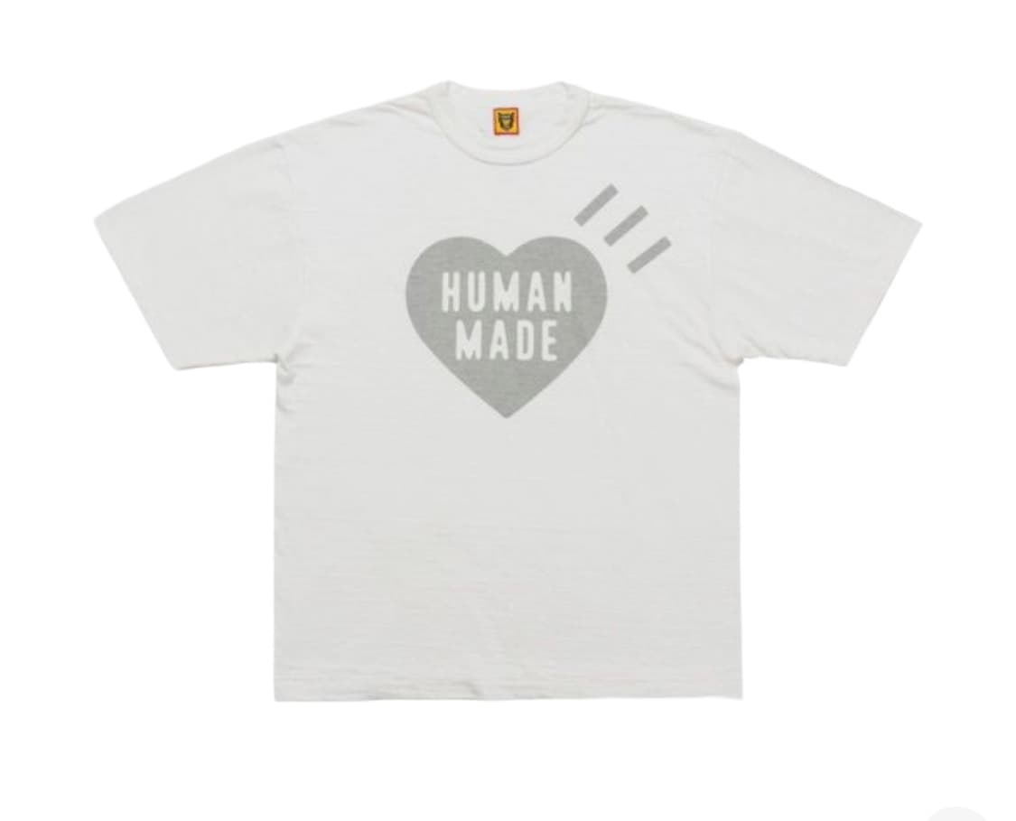 휴먼메이드 하트 티셔츠 화이트 그레이 상품이미지1