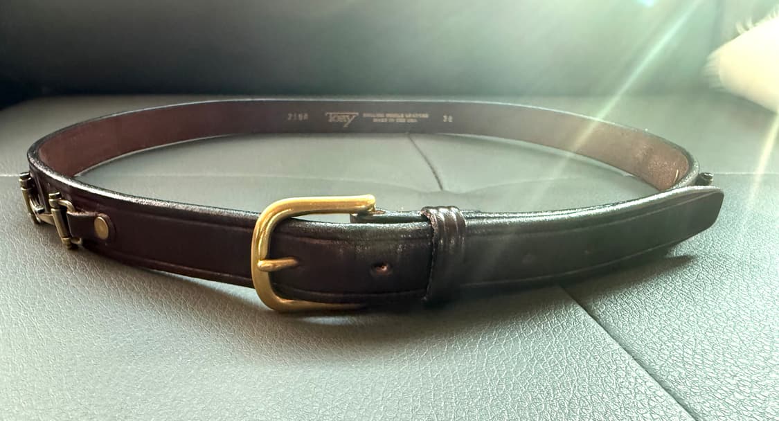 TORY 토리 레더 브라이들 가죽벨트 34-36 다크브라운 상품이미지8