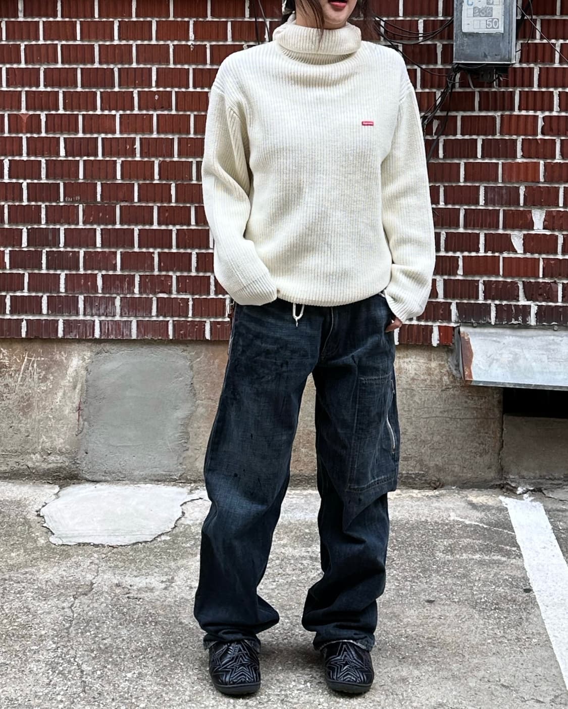 슈프림 바라클라바 니트 일루반스 스웨이드 자켓 빈티지 워싱 팬츠 상품이미지4