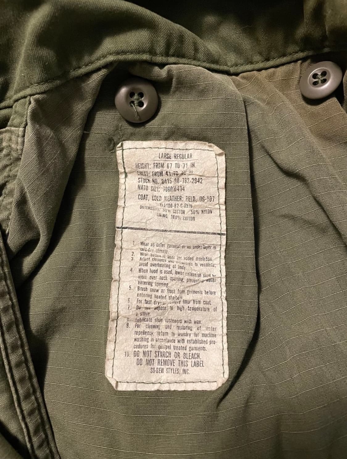 70년대 M65 필드자켓 오리지널 3세대(L/R) 상품이미지5