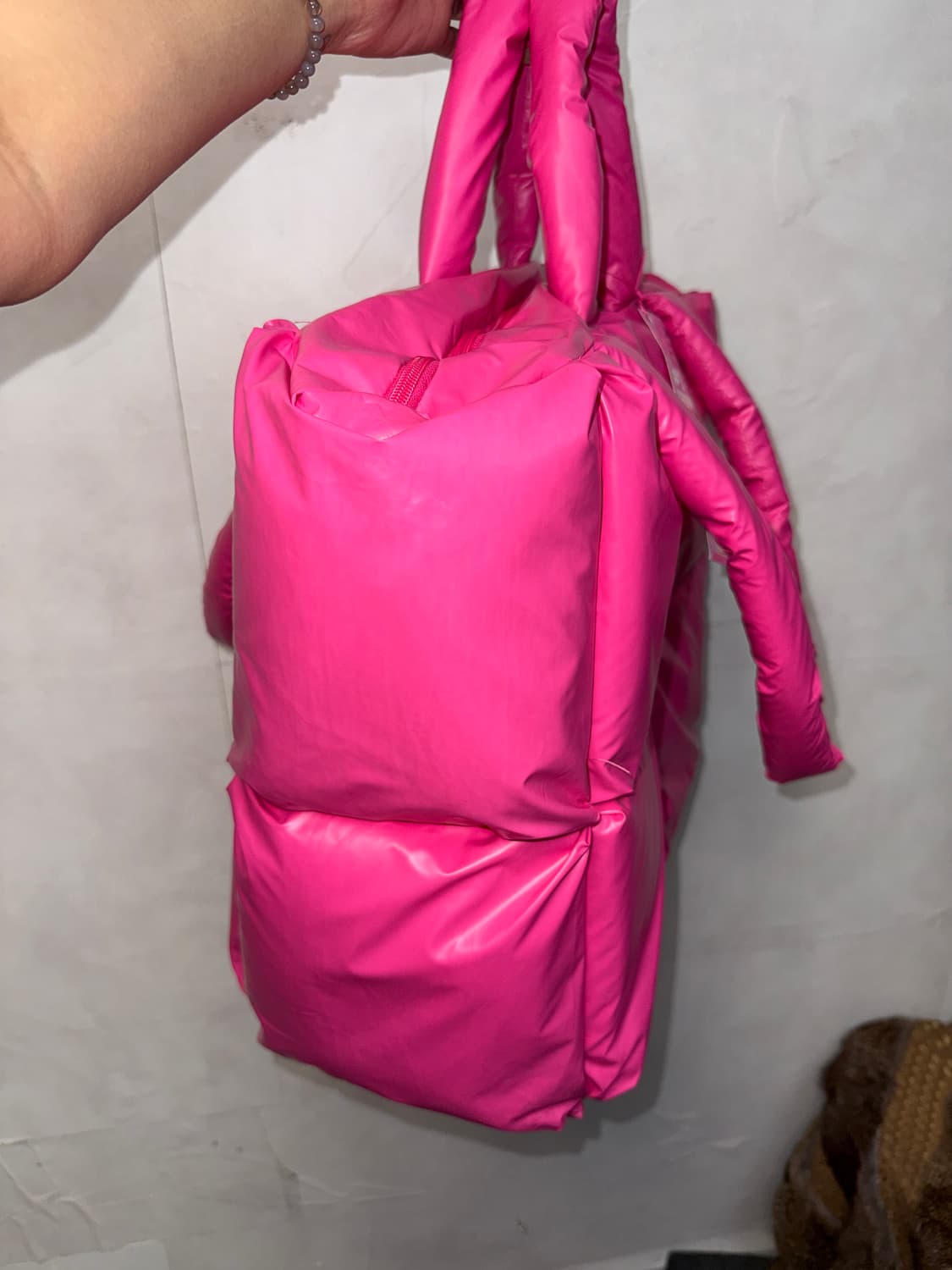 Belgian boys hot pink puffer tote bag  상품이미지3