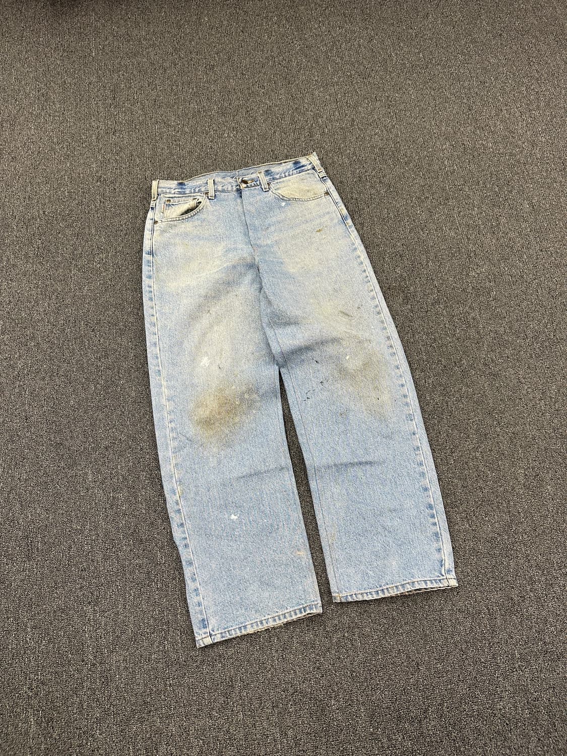 33) 칼하트 빈티지 연청 와이드 데님팬츠 상품이미지6
