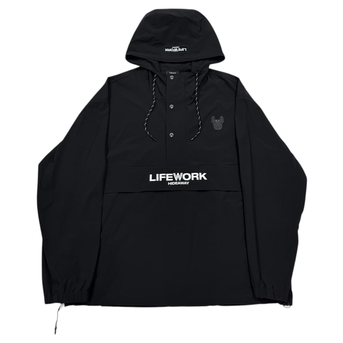 라이프워크 릴렉싱 나일론 긴팔 아노락 후드티 블랙 L 상품이미지1