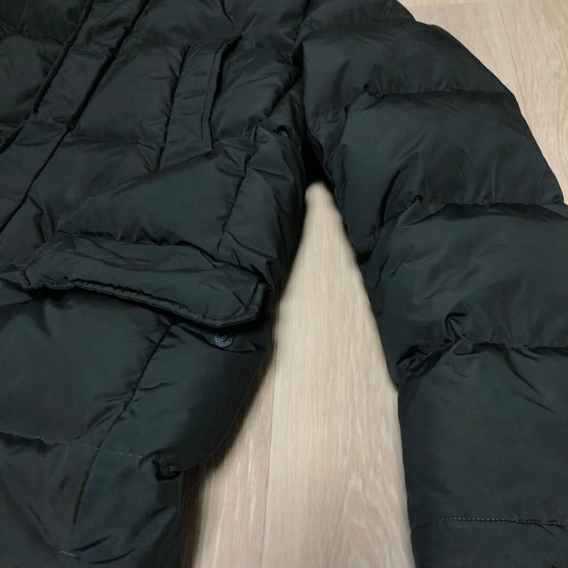 (100) 에디션 덕다운 캐주얼 퀼팅 사파리 패딩 점퍼 그린 상품이미지3