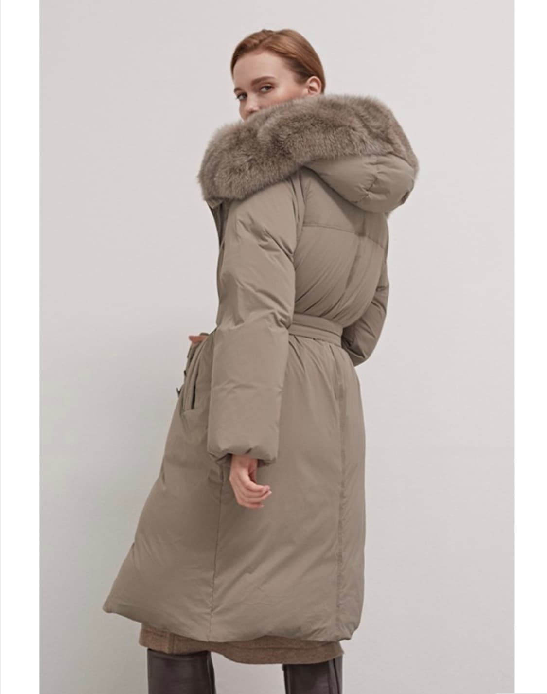 더블유나인 사가폭스퍼 여성 구스다운롱패딩:) 벨티드 벨트롱패딩 롱다운 상품이미지5